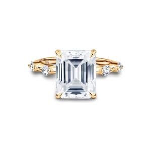Certified 5.5Ct Emerald Cut Diamond Ring 10k Solid Gold